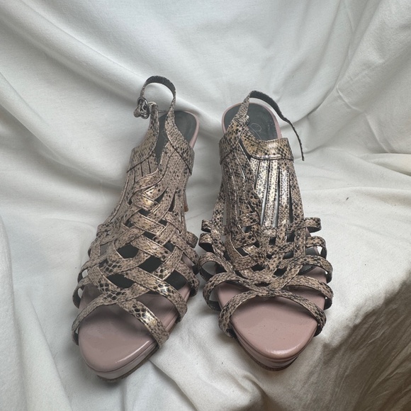 Jessica Stiletto Shoes Womens Size 8 Pink Snakeskin Clubwear Gothgirl Maximalist - Picture 3 of 8